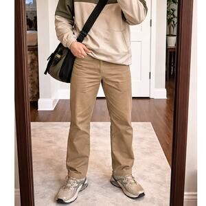 Eddie Bauer Khaki Straight Leg Pants 35x34 Cotton Casual Workwear